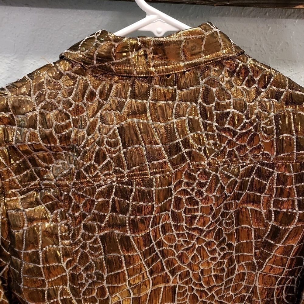 NEW Ruby Rd Gold Metallic Giraffe Holiday Jacket - Picture 6 of 7